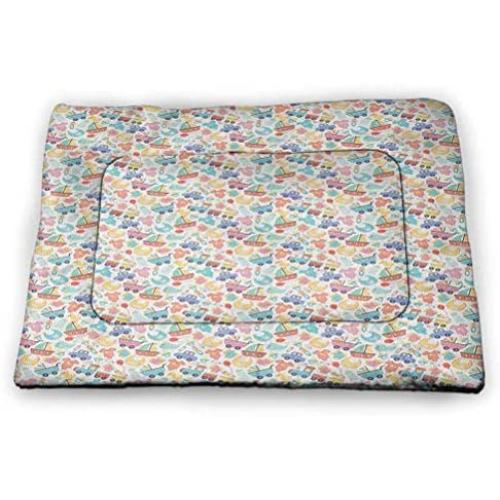 Kids Patterned Pet Pad Animals Nature Whimsical Squirrel Sleeping Fox Fungus Hot Tea Various Styles and Sizes of Pet Mats Reseda Green Vermilion Dark Brown