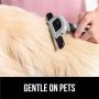 Gorilla Grip Rubber Doormat and Pet Grooming Brush, Doormat is Size 29x17 in Gray Stone Paws Pattern, Brush Reduces Shedding, 2 Item Bundle