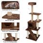 67i Multi-Level Cat Tree Cat Tower with Scratching Posts Cat Condo Cat House 55 inches Activity Tower for Cats Kittens Activity Tower Pet Play House Furniture Indoor Activity Relaxing