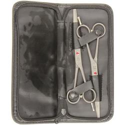 ShearsDirect Straight and Curved, Serated Blade, Professional Shear, 6.5-Inch, Set of 2