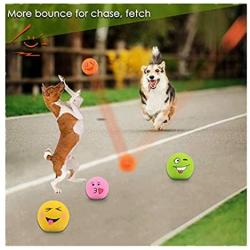 FTXJ 6PCS Puppy Dog Toys Chewing Squeaky Toy for Pet Dog with Sound Squeaker Squeaky Ball with Face Fetch Toy (3.255.253.25cm, Random)