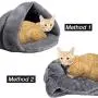 MeiLiMiYu Cozy Plush Cat Cave Tent Bed Self Warming Pet Bed Washable Portable Sleeping Bag for Indoors Cats and Puppy MeiLiMiYu Cozy Plush Cat Cave Tent Bed Self Warming Pet Bed Washable Portable Sleeping Bag for Indoors Cats and Puppy