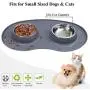 Vivaglory Dog Bowls Set with Double Stainless Steel Feeder Bowls and Wider Non Skid Spill Proof Silicone Mat for Cats Puppies Dogs Vivaglory Dog Bowls Set with Double Stainless Steel Feeder Bowls and Wider Non Skid Spill Proof Silicone Mat for Cats Puppies Dogs