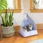 WISKI Ray - Modern Felt Cat Cave Bed - Enclosed Cat House for Indoor Cats and Kittens - Light Grey Thick Felt, 2 Color Plush Cushion - Great as a Small Dog Bed WISKI Ray - Modern Felt Cat Cave Bed - Enclosed Cat House for Indoor Cats and Kittens - Light Grey Thick Felt, 2 Color Plush Cushion - Great as a Small Dog Bed