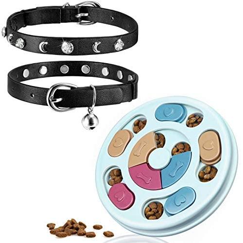 Dog Puzzle Toy for Pets and Leather Cat Collar Moon