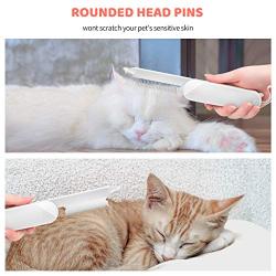 Cat Dog Hair Brush for Deshedding Double Sided Pet Grooming Tool for Long & Short Haired Dogs Effectively Remove Mats, Tangles, Loose Hair, Undercoat Treatment and Massage 2 In 1 with Stainless Edge