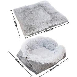 Sensfun Pet Bed for Cats Small Dogs, Function 2 in 1 Soft Plush Blanket for Indoor Cats Dogs Fluffy Pet Bed for Kittens Puppy Dog, Machine Wash & Dryer Friendly