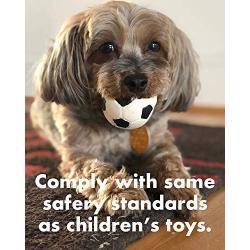 Set of 2 Extra Small Soccer Balls - Soft, Squeaky Dog Toys - Natural Rubber (Latex) - for Small Dogs & Puppies - 2'' Diameter - Comply with Same Safety Standards as Childrens Toys - Indoor Play