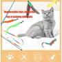 Scettar Cat Fishing Pole Toy,14 Pcs Cat Toys Interactive with 2 Pole 10 Replacement 2 Cat Robbin Worm DA Bird Toy Ball Wand Toy for Indoor Cat