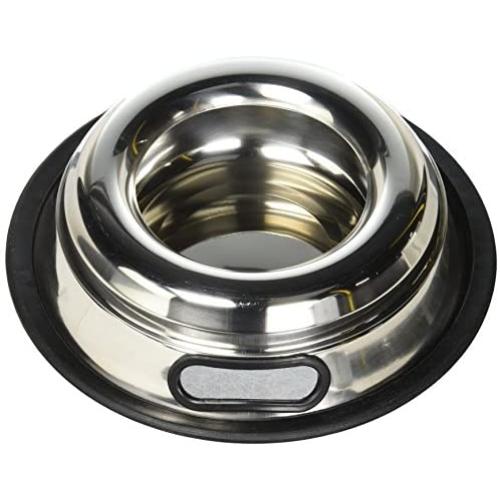 Indipets Stainless Steel Spill Proof Splash Free Dog Bowl - Removable Cover and Easy Pick Up Grip Handle