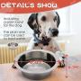 BINGPET Stainless Steel Slow Feed Dog Bowl - 4 Cup Extra Large Pet Slow Feeder, 2 Standard Metal Bowls Fit Elevated Feeders, Eating Bowl, Stops Dog Food Gulping, Dog Food and Water Bowl