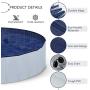INF Foldable PVC Dog Pool XLL - Swimming Pool for Cat and Kid - No Slip Bath Pool for Large Pet - Gray
