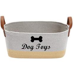 Morezi Large Cotton Dog Toy Basket, 16.5''x10.6''x 7.5'' Puppy Toy Basket, Puppy Bins, pet Organizer, Laundry Basket Storage bin - Perfect for organizing pet Toys, Blankets, leashes, Coat and Stuff