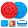 Petkoo Dog Lick Mat Set of 2 with Scrub Brush - Silicone Lick Pad for Pet Bath - Stronger Suction Cups for Shower or Tub - for Grooming, Trimming Nails, Distraction, Pet Training, Calming Anxiety