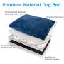 AIPERRO Dog Bed Crate Pad Mat with Removable Washable Cover, Non Slip Plush Pet Sleeping Mattress Thick Soft Cotton Cushion for Small Medium Large Dogs (Blue, 35'' x 23'')