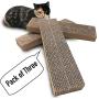 Catry Pack of 3, Cat Scratcher, Replacement Cardboard, Cat Scratching Pad, Paper Cardboard, Individual Uses or for Replacement Parts. Size of 15.4in x 3.9in x 1.5in