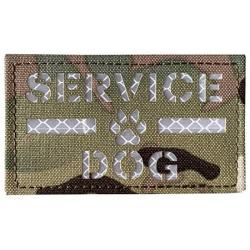 jujupups 2x3.5 Reflective Service Dog Ask to Pet Tactical Patchs Hook-Fastener Backing (Multicam)