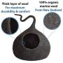 MEOWFIA Premium Cat Bed Cave (Large) - Eco Friendly 100% Merino Wool Beds for Cats and Kittens