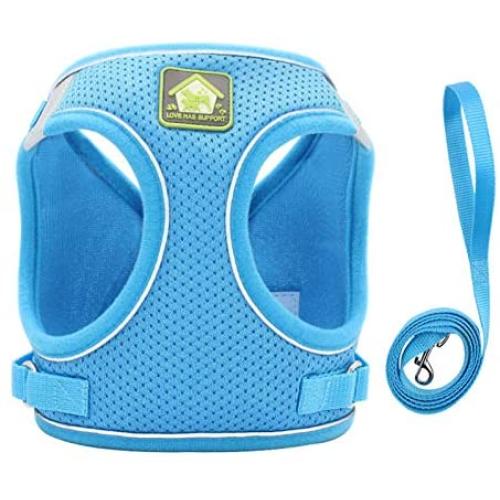 Dog Harness Blue no Pull,Reflective Breathable Adjustable Comfort,for Small Medium Large Dog,for Training Walking