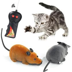 GMWZ Cat Toys Remote Control Wireless RC Simulation Mouse Toy, Electronic Rat Mice Toy for Kitten Cat Novelty Toy,Gray