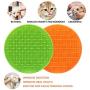 2 Pack Dog Lick Mat,Slow Feeder Cat Dog Bowls,Puzzle Feeder, Licking Mat Puzzle Food Dish,Snuffle Mat for Dogs,Interactive Dog Toys and Feeders Suit for Dogs and Cats(Green and Orange)