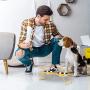 E-ROOM TREND Elevated Dog Bowls,Cute Metal Raised Dog Food Bowl for Cat and Small Dog Come with 2 Stainless Steel Dog Bowls Set for Food and Water with Anti Slip Feet