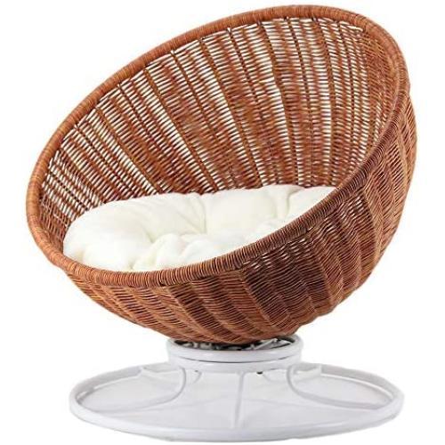 Moii Luxury Handmade Rattan cat Dog Bed/cat Basket condo cave. Rotatable pet House. Four Seasons Easy Clean cat Villa. Durable Comfortable Indoor Outdoor cat Puppy sleepping Bed