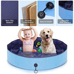 AIIYME Dog Pool, Pet Dog Pool Dog Swimming Pool, Plastic Kiddie Pool Foldable Pet Bathtub Large Pet Pool Portable Pool for Dogs, Cats and Kids Indoor & Outdoor（47’’ x 11.8’’/120 x 30 cm）