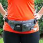 Leashboss PackUp Pouch Dog Treat Training Fanny Pack (Gray) with 120 Bags, 8 Rolls Unscented Leak Proof Gray Poop Bags