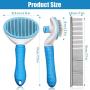 Self Cleaning Brush Comb Set Include 2 Pieces Hair Slicker Brush and 2 Pieces Pet Stainless Steel Comb Pet Shedding Grooming Combs for Pets Dogs and Cats