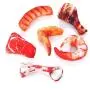 3 Pack Dog Squeaky Toys Pet Chewers Interactive Toys Plush Simulation Chicken Leg, Bone and Meat Dog Toys for Small, Medium, Large Dogs