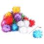 Jili Online Pack of 42 Colorful Glitter Pom Pom Balls Cat Kitten Play Toys forCrafts