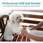 Dog Nail Grinder Upgraded, Pet Nail Grinder Electric Rechargeable Pet Nail Trimmer Painless Paws Grooming & Smoothing for Small Medium Large Dogs & Cats (White)