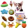 Barley Ears Squeaky Plush Dog Toy for Puppy, 10 PCs Small Durable Stuffed Chew Toys, Set Washable Dog Toys Bulk with a Laundry Bag, Puppy Teething Chew Toys for Small and Medium-Sized Dogs