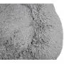 Mind Reader Plush Faux Fur Donut Pet Cuddler, Shaggy Round Comfortable Bed for Dogs, 36'' x 36'', Gray