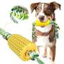 Dog Chew Toys Corn,Dog Toys,Dog Toothbrush,Rubber Chew Toys for Dogs, Teething Cleaning, Corn Molar Stick with Rope , for Aggressive Chewers for Small Medium Large Dogs Breed Toys by INNAPER