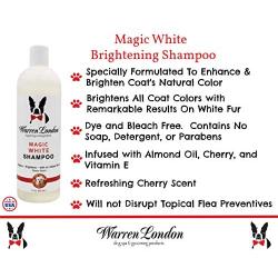 Warren London Magic White Brightening Dog Shampoo - Enhances Natural Color & Shine of All Coats - 17 oz & 1 Gallon