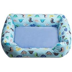 Hollypet Pet Bed for Dog and Cat Rectangle Plush Self-Warming Puppy Sofa Mat Cushion, Blue