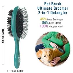 Wet Brush Pet Brush Ultimate Groomer 2-in-1 Detangler - Teal