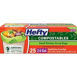 Hefty Small Kitchen Scrap Compost Bags - 2.6 Gallon, 25 Count