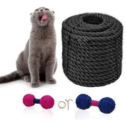 Sisal Rope for Cat Scratcher Repair and Replace Cat Scratching Post, DIY Scratching Furniture - Cat Tree, Scratch Carpet & Mat, Cat Kicker Toys, Natural Jute/Sisal