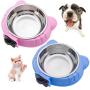 Hamiledyi 2PCS Crate Dog Bowl Pet Cage Bowl Removable Water Food Feeder Bowls with Bolt Holder Stainless Steel Hanging Suitable for Small Pet Dog Cat Bird
