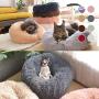 Blusea Donut Cuddler Pet Bed, Self Warming Cat Bed, Ultra-Soft Dog Calming Cushion Kennels, Washable Round Plush Sofa Bed for Cats Dogs Kittens Puppies Indoor, Diameter 15.7- 39.4