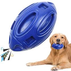 WLHOPE Dog for Rubber Football Toy Squeaky Dog Chew Ball Help Dogs Molar Clean Teeth and Stay Away from Loneliness Suitable for Small Medium Dogs (Dark Blue)