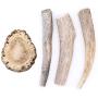 Perfect Pet Chews - Economy Deer Antler Dog Chew (Medium - Dog Weight 20-40 Lbs 3 - Pack) and Elk Antler Burr Bundle