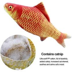 HQDeal 5PCS Catnip Fish Toys for Cat, 20 cm Cat Toys, Cat Fish Pillow, Cat Catnip Toys, Cat Chew Toys, Pet Toy, Cat Pillow, Fish Toy, Teeth Cleaning, Interactive Plush Cat Toys, for Cat, Puppy, Dog