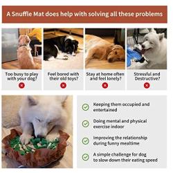 FAT CHAI & MARK Snuffle Mat for Dogs Adjustable Pet Slow Feeding Bowl Interactive Treat Enrichment Toy for Indoor Nosework Training and Stress Relief