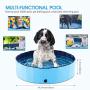 PetFere Foldable Pet Swimming Pool, Folding Kiddie Pool Pet Bathing Tub Playing Water Pond with a Pet Grooming Glove for Dogs Cats(39.4inch.D, 11.8inch.H)