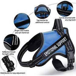 No Pull Dog Harness with Strong Handle Adjustable Emotional Support Dog Vest Harness Reflective Dog Halter for Outdoor Activities Easy On and Off Dog Harness for Small to Large Dogs