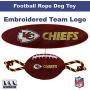 Pets First NFL Kansas City Chiefs Football Dog Toy, Tough Nylon Quality Materials with Strong Pull Ropes & Inner Squeaker in NFL Team Color